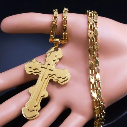 Collar Cruz de Cristo Calada