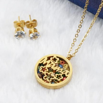 Collar "Mama" con Gemas de Colores